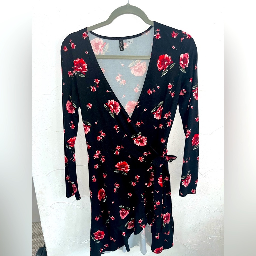 Floral Wrap Dress with Ruffle detail